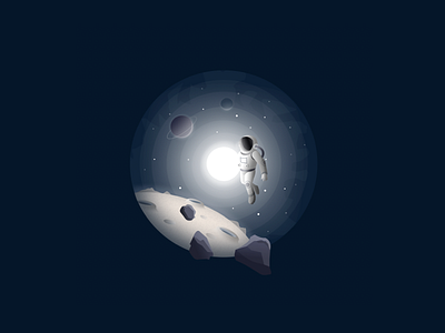 Space illustration astronaut flat illustration space