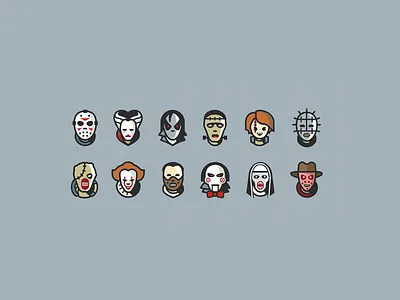 Horror movie avatars avatar flat horror illustration movie