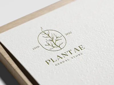 Herbal Store Letterpress Mockup branding design floraldesign graphic design illustration letterpress logo minimalistlogo mockup naturelogo premiumlogo smallbusiness
