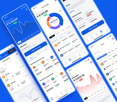 Crypto App blockchain coins crossplatform crypto cryptocurrency ios mobile mobile app product design ui uiux design ux