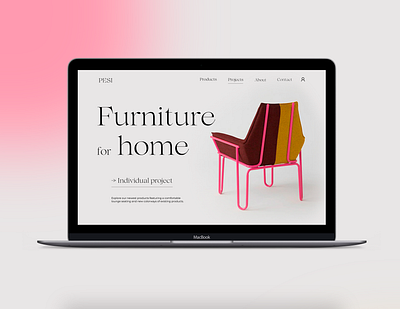 Furniture for home - Website 2d branding design graphic design homepage illustration logo minimalism page typography ui ux vector web webdesign website