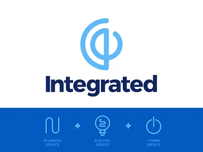 Integrated Logo branding electric icon logo plumbing