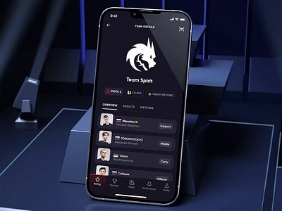 Cybersport Portal App Animation Concept apex legends cs go cyber cybersport cybersport app dota fortnite game gamers gaming gaming app hearthstone ios mobile overwatch stream streaming team team spirit ui visual design