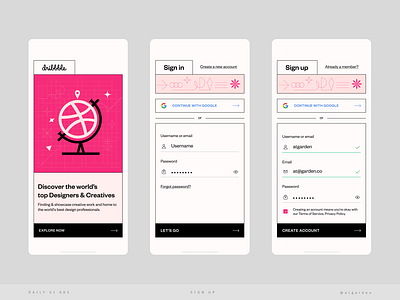 ✦ Daily UI | 001 ✦ Sign Up atgarden dailyui dailyui 001 design dribbble figma illustration interface sign up ui vector