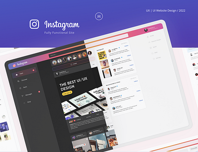 Instagram | Fully Functional Site UX / UI design minimal ui user experience user interaction user interface ux web