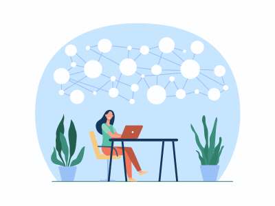 Girl chatting with friends online. animation boltbite chatting design friends iconanimation loopable lottie media motion graphics online phone socialmedia ui ux