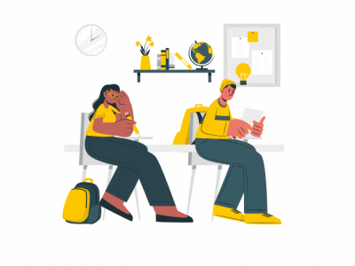 Class Test. animation boltbite class design iconanimation illustration loopable lottie motion graphics paper papers test ui