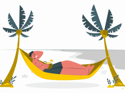 Man chilling on beach. animation beach boltbite character characteranimation chilling design iconanimation illustration loop loopable lottie man motion graphics summer ui ux