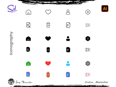 Iconography - Day 2 adobe illustrator icon icon design iconography ui ux