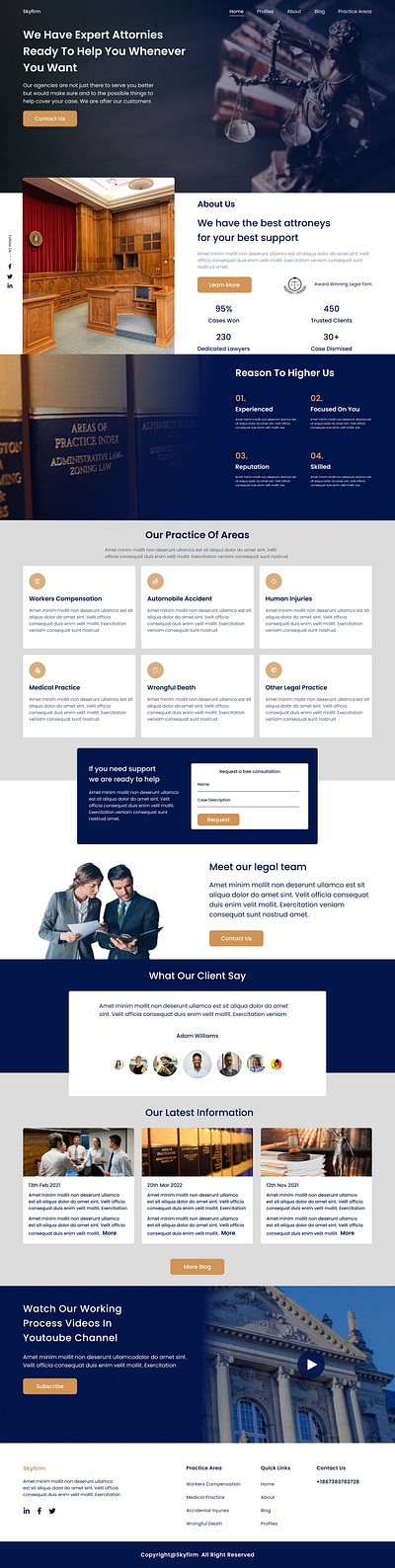 Law firm landing page ui uidesign uiux ux