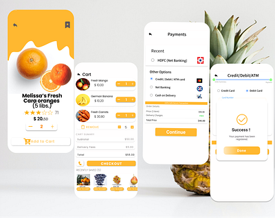 fruit shopping app design branding dailyui design graphic design illustration logo mobile app vector