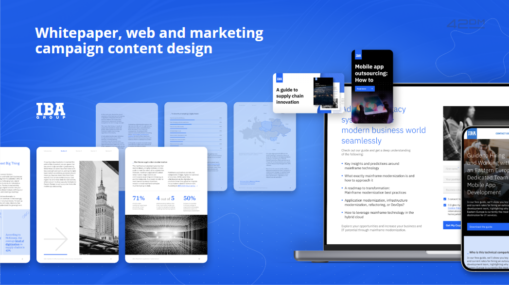 Whitepaper, web and marketing campaign content design vector