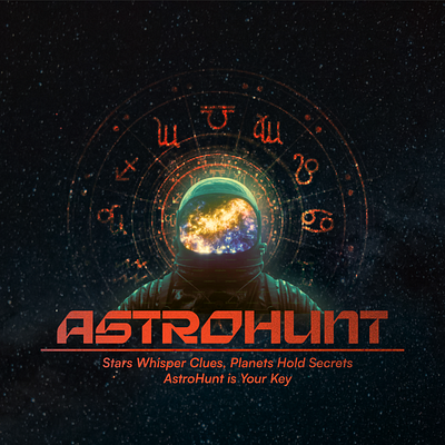 Astrohunt - An Astrology based event astrology graphic design space ui