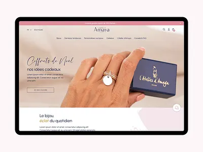 Atelier d'Amaya Website agence amaya atelier design dnd ecommerce footer header home instagram magento page push slider ui website