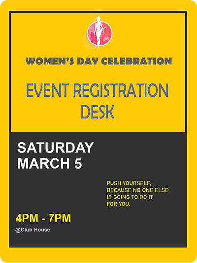 Event Registration teaser for Women's day celebration branding