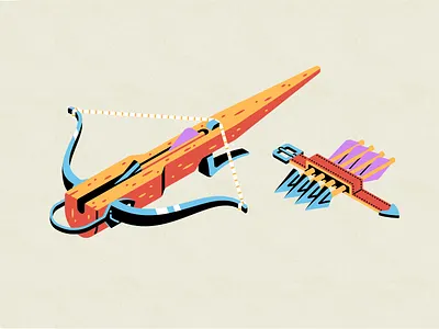 Light Crossbow arrow bolt bow crossbow dd dnd dungeons and dragons icon illustration piercing ranged reloading rope string thierry fousse two handed ui weapon wood