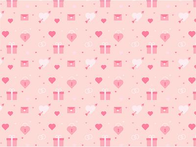 Valentine's pattern 14 arrow february gift heart holiday letter lock love pattern pink valentines day