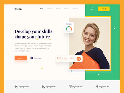 Educational Admission Landing Page behance college dailyui design education website figma illustration landing page learning school trending ui ux web design