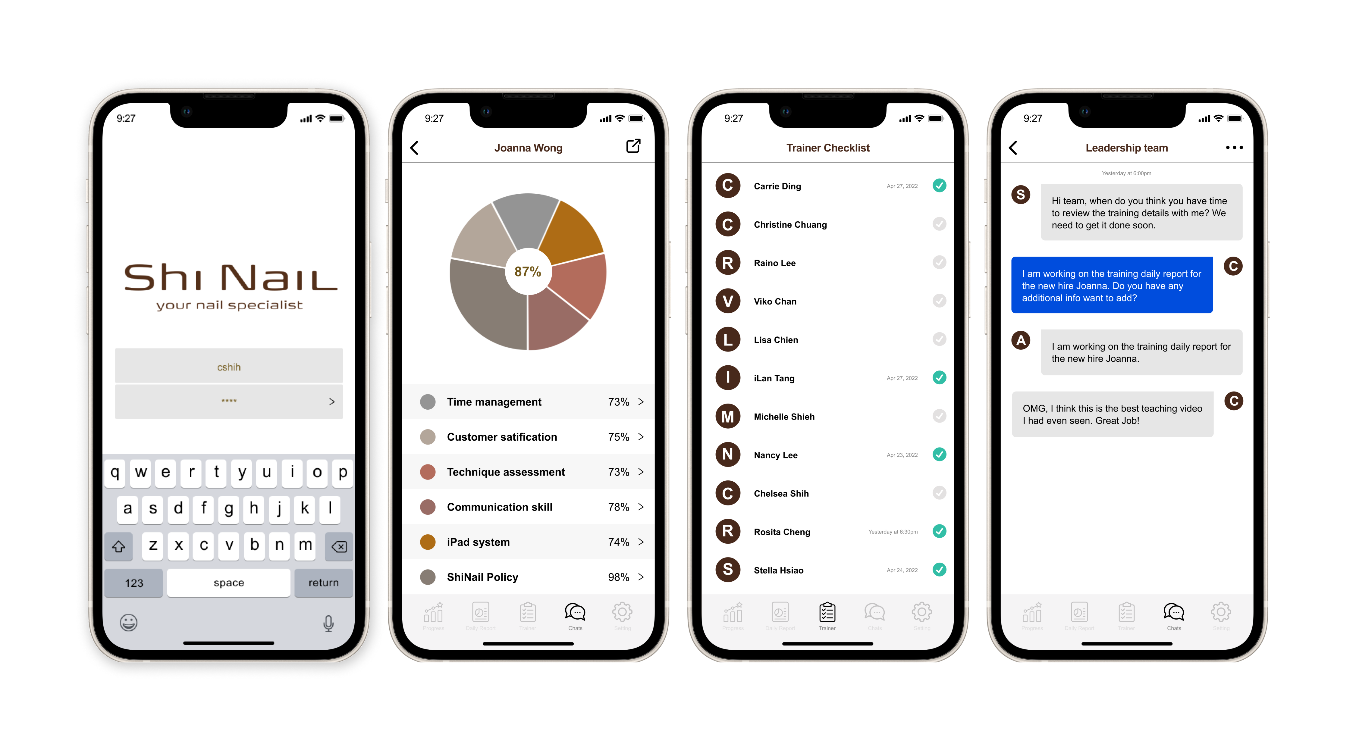 Training report IOS application app application design figma information architecture ios nail salon prototype reporting research shinail training training report system ui ux uxui