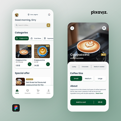 UI UX Coffee order App Design app branding design graphic design illustration logo modern ui ux vector