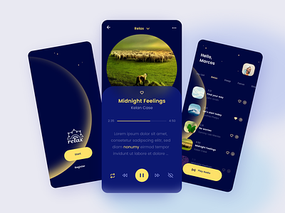 Relax App app clean concept design meditation relax ui ux