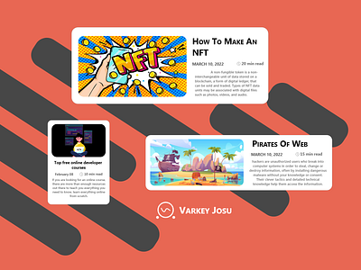 Blog Cards blog blogs cards dark theme design landing page responsive typography ui ux web web design website