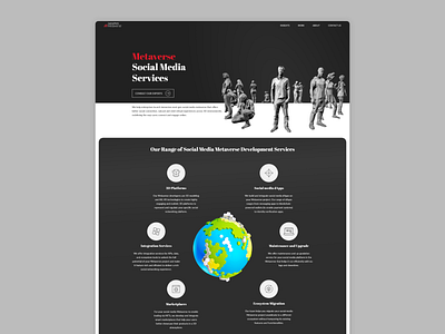 Metaverse social media service development web page design blockchain crypto design metaverse ui web design