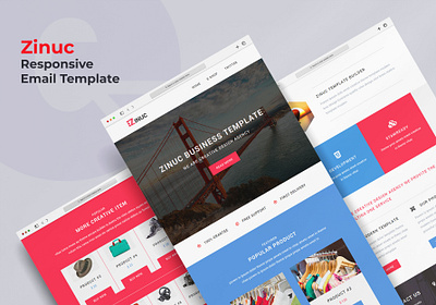 Zinuc - E-Commerce Responsive Email with Stampready builder graphic design stampready