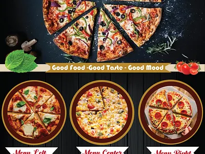 Pizza Manu Design Front Page Template animation branding design graphic design illustration logo typography ui ux vector