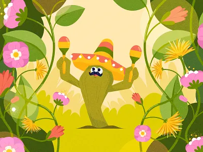 Cinco de Mayo 2d animation cactus character character design cinco de mayo colors flat flowers illustration sketch template