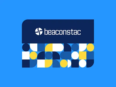 We are Beaconstac. beaconstac blue brand branding design floyd geometric geometry graphic design green illustration logo minimal mobstac pink qr qrcode shapes vector yellow