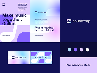Soundtrap - Visual identity system abstract ai app bold branding corporate data dynamic finance fintech gradeint logo minimal music note playful technology vibrant voice young