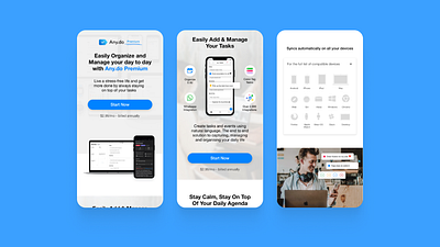 Any.do Premium - Promo Page app branding landing page mobile premium product promotional ui ux vector