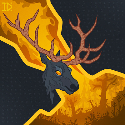Deer art illustration