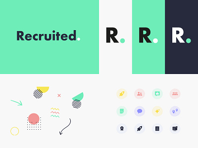 Recruited - Visual identity brand assets brand identity branding design assets digital design graphic design logo uiux design visual identity web design