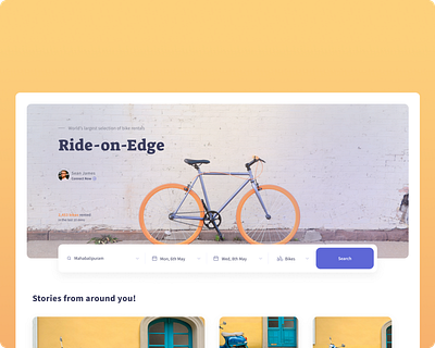 Ride on Edge android app bike bike rentals city colours design rentals search ux website