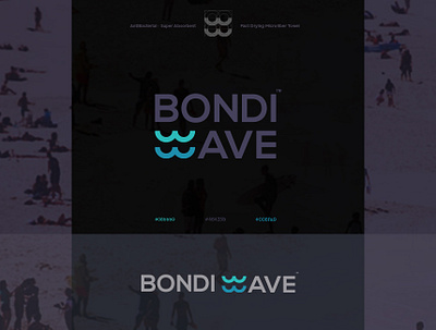 Bondi Wave beach bondibeach bondiblue fun geometry identity logo logodesign logomark microfiber minimalism modern premium sea shot textile towel vector wavelogo waves