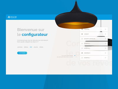 Velum Light Configurator - Landing 3d app configurator graphic design interactive three.js ui ux webapp