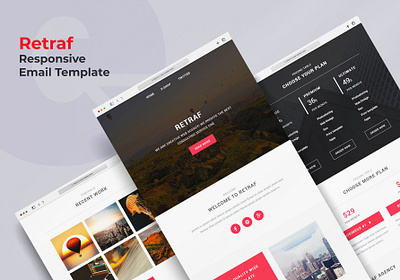 Retraf - Responsive Multipurpose Email Newsletter Template ecommerce templates email template graphic design newsletter personal email