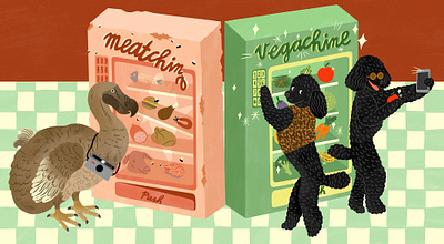 Veganism animals bodil jane character digital editorial folioart food illustration vegan