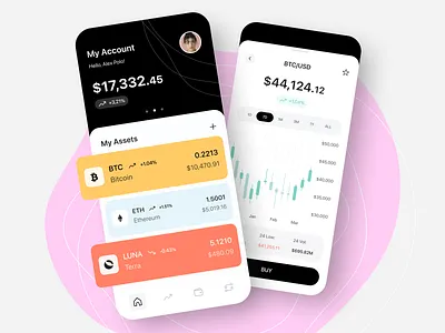 Cryptor - Mobile App android app design app design application application design arounda binance bitcoin blockchain coin crypto crypto currency crypto wallet cryptocurrency exchange ios app design mobileapp trading ui ux wallet