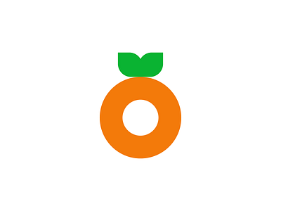 Orange Fruit Logo florida logo fruit logo geometric fruit leaf leaf logo o logo o monogram orange logo orange logo design