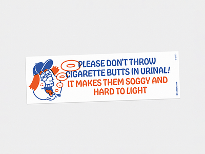Cigarette Butts Sticker 2d bumper sticker character cigarette illustration linework sticker