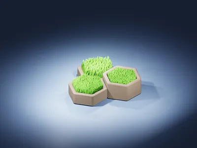 It's grass! It's green! 3d b3d blender geometrynodes geonodes grass green illustration low poly lowpoly render