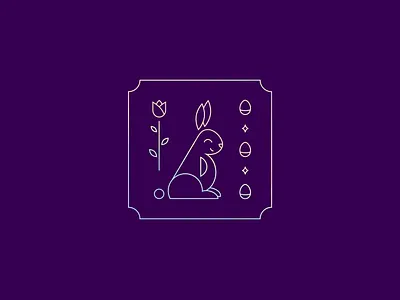 Easter Bunny Illustration bunny cute eggs illustration linework vector