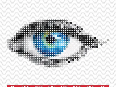 SVG Human Eye, Pattern of dots, digital clipart