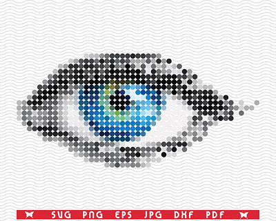 SVG Human Eye, Pattern of dots, digital clipart