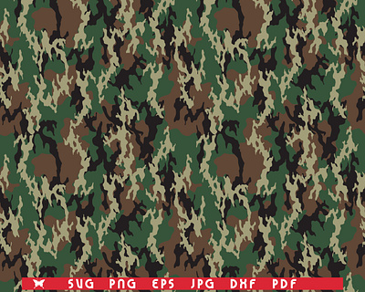SVG Camouflage print, Seamless pattern digital clipart