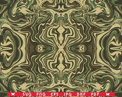 SVG Green Swirl Waves, Seamless Pattern digital clipart
