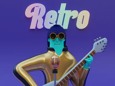 Rockstar Character Design 3d 3d character character graphic design illustration music retro retro character retro music rock rock culture